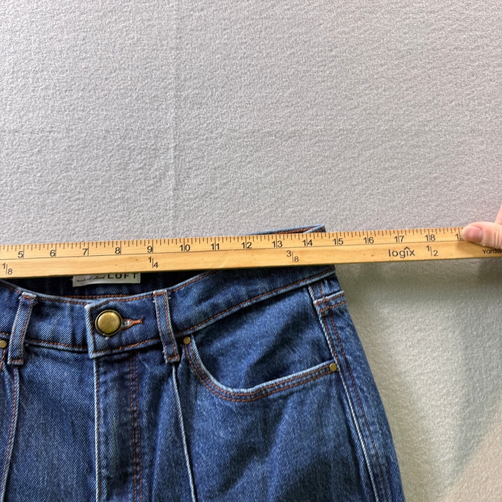 LOFT Jeans Womens 6/28 Blue The Super Flare High Rise Pintuck Seam Denim - Picture 5 of 9